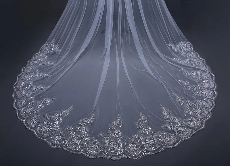Wedding Veils - Lace Edge Cathedral Bridal Veil