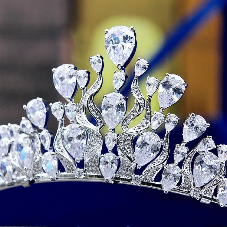 Wedding Hair Accessories - Silver Cubic Zirconia Bridal Tiara
