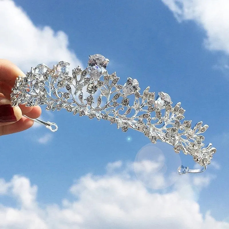 Wedding Hair Accessories - Bridal Cubic Zirconia Tiara - Available in Silver, Rose Gold and Yellow Gold