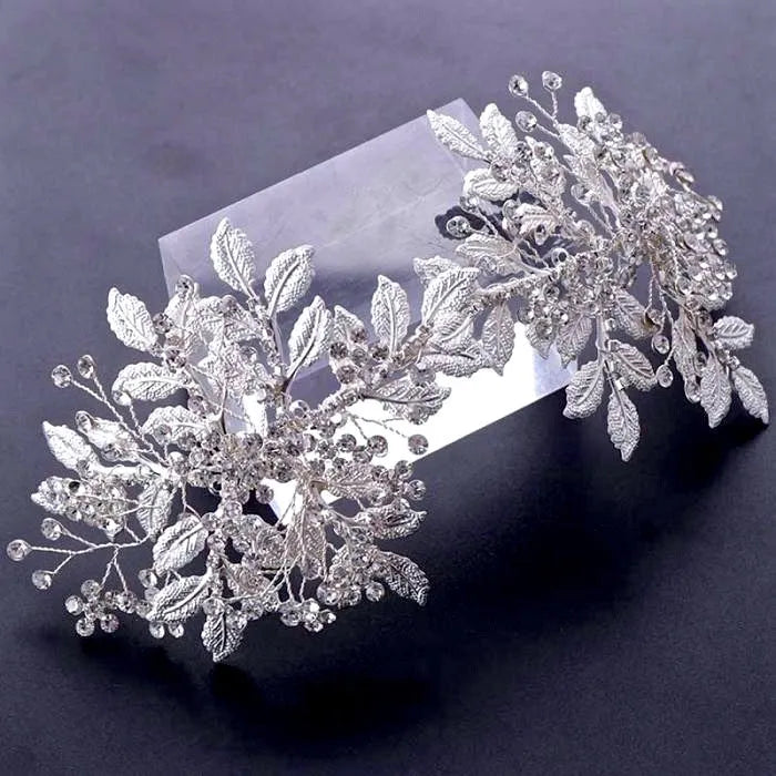 Wedding Hair Accessories - Silver Crystal Bridal Headband/Hair Vine