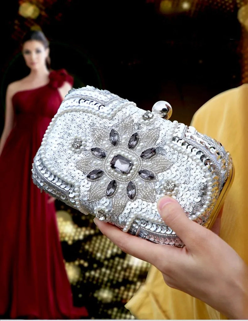 Wedding Accessories - Beaded Bridal Handbag Clutch