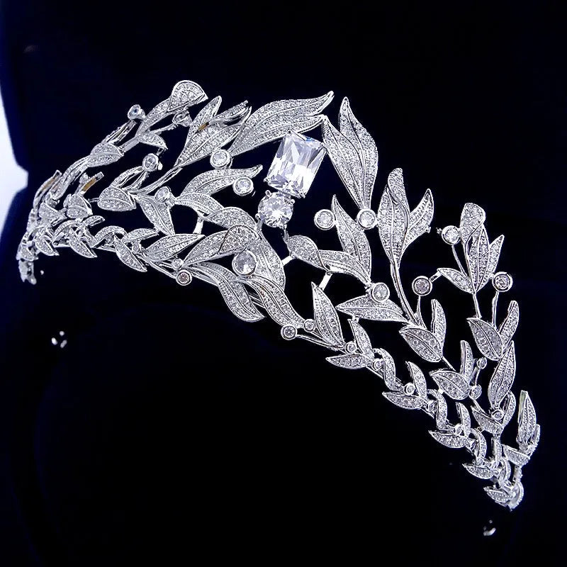 Wedding Hair Accessories - Micro-Pave Cubic Zirconia Bridal Tiara