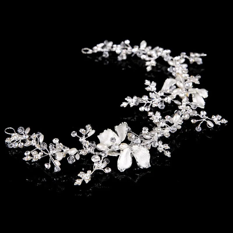 Wedding Hair Accessories - Pearl and Crystal Bridal Headband - Available in Gold and Silver