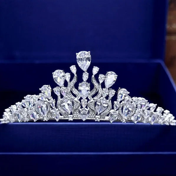 Wedding Hair Accessories - Silver Cubic Zirconia Bridal Tiara