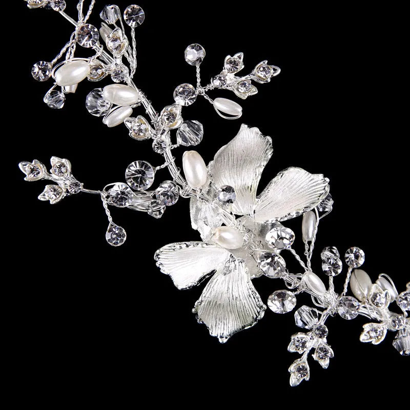 Wedding Hair Accessories - Pearl and Crystal Bridal Headband - Available in Gold and Silver