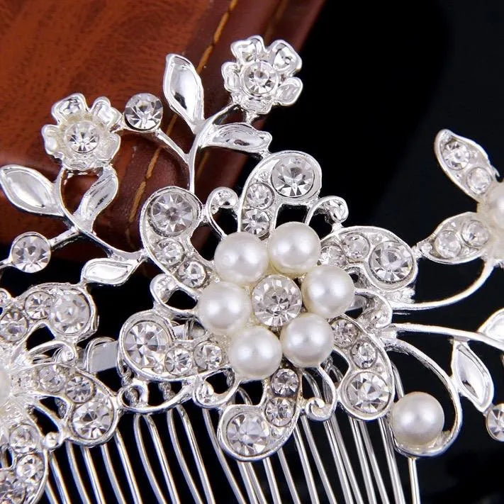 Wedding Hair Accessories - Pearl and Crystal Bridal Hair Comb