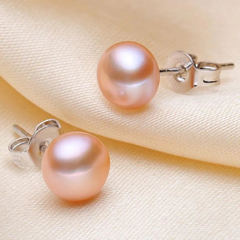 Pearl Wedding Jewelry - Sterling Silver and Natural Pearl 3-Piece Bridal Jewelry Set - More Colors