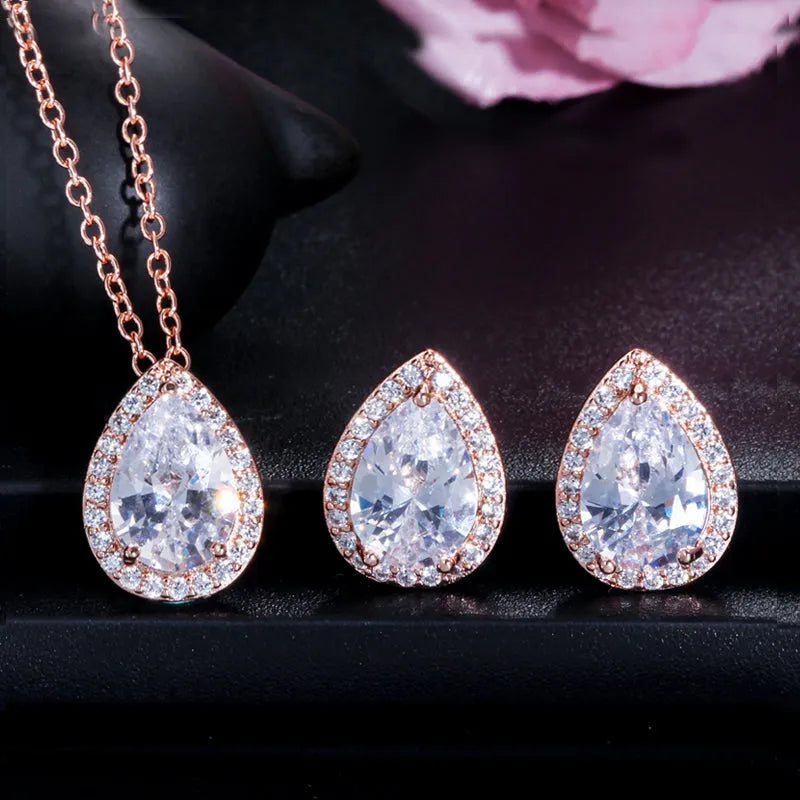 Cubic Zirconia Bridal Jewelry Set