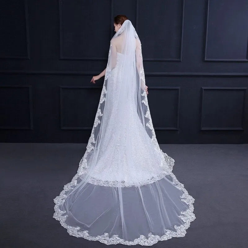 Wedding Veils - Lace Edge Cathedral Bridal Veil