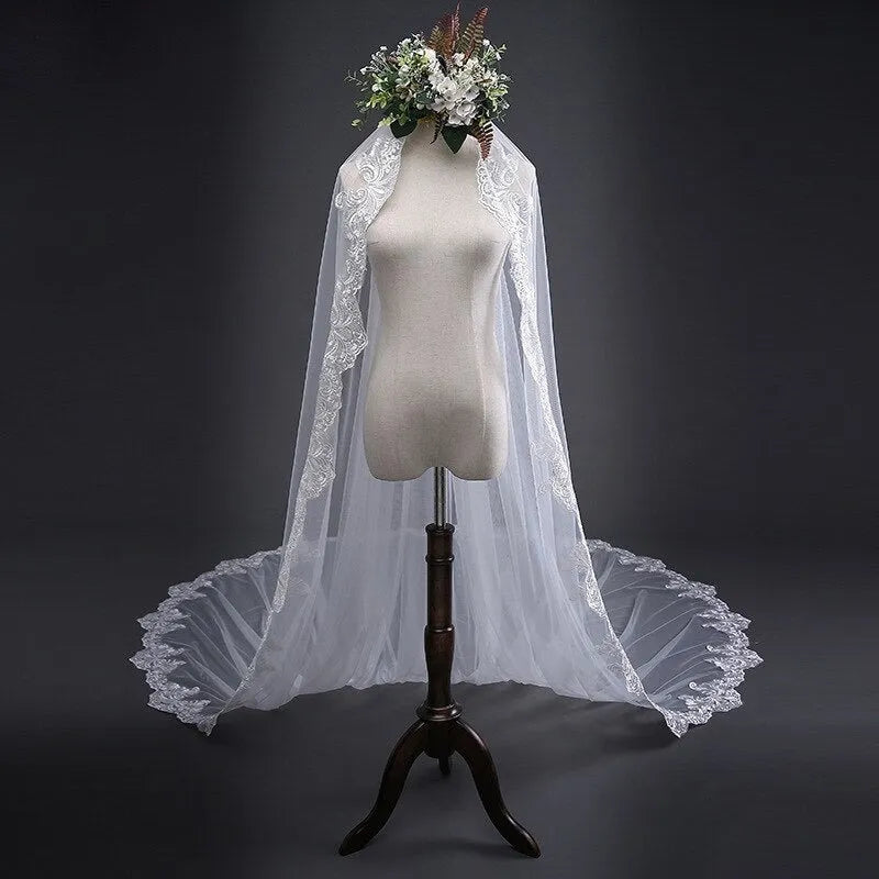 Wedding Veils - Lace Edge Cathedral Bridal Veil