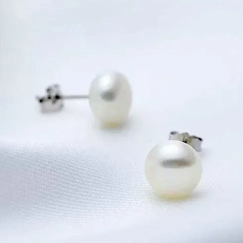 "Maisy" - Freshwater Pearl and Sterling Silver Stud Earrings