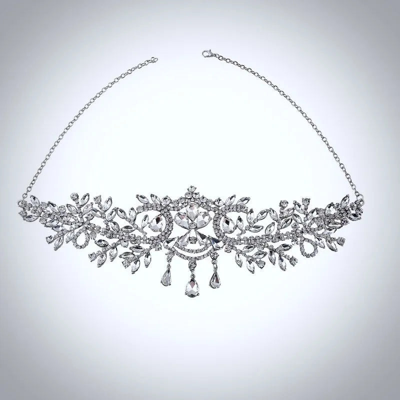 "Kiara" - Crystal Bridal Forehead Chain / Headdress
