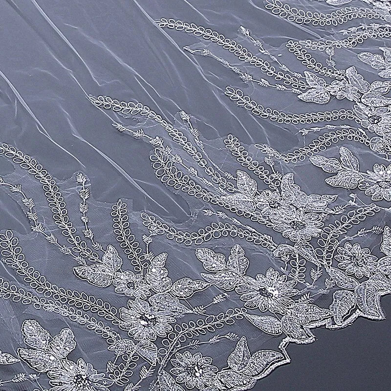 "Joanna" - Lace Edge Cathedral Bridal Veil