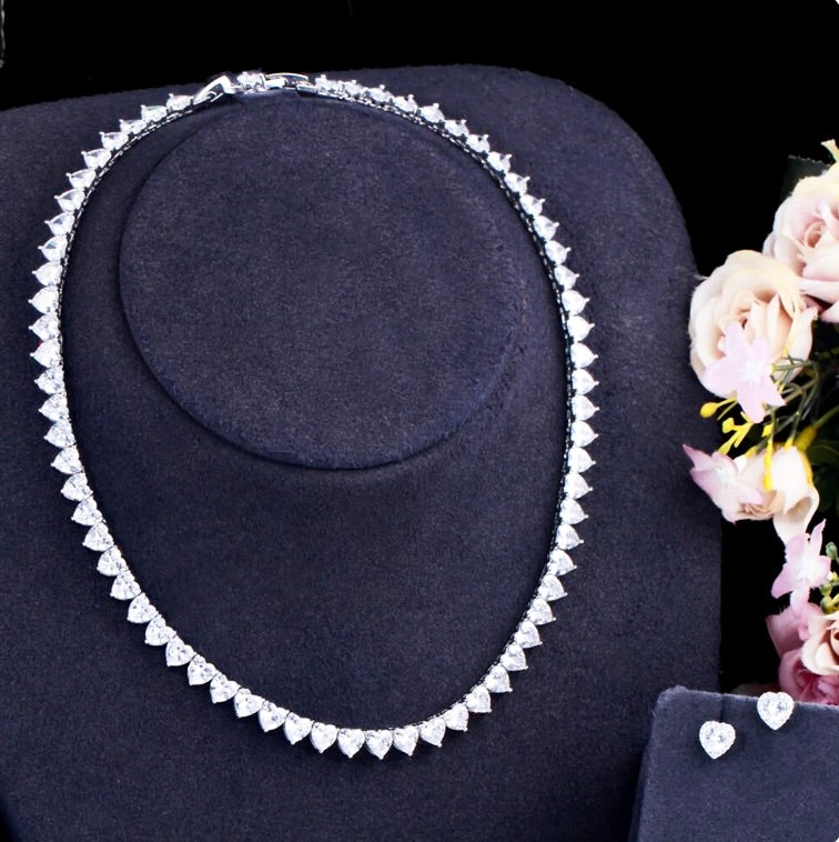 Wedding Jewelry - Heart Cubic Zirconia Bridal Jewelry Set