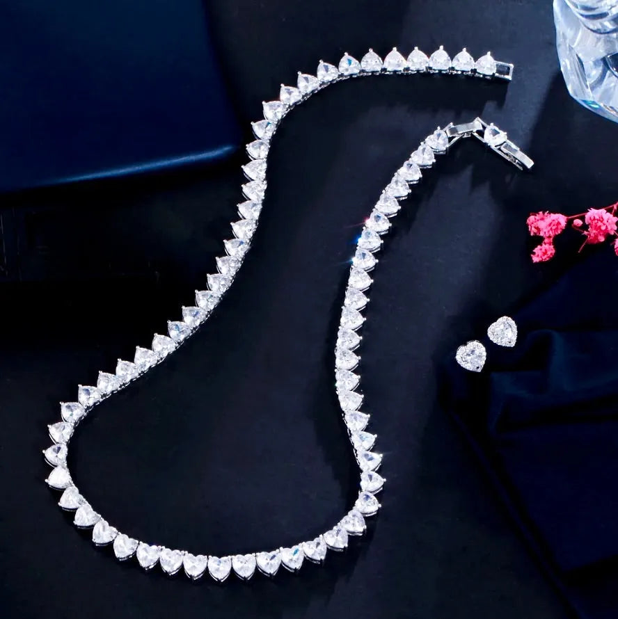 Wedding Jewelry - Heart Cubic Zirconia Bridal Jewelry Set