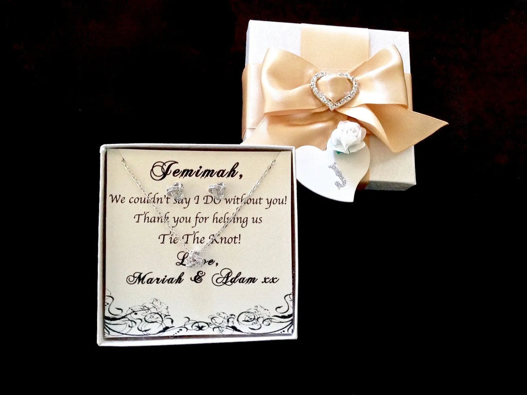 Wedding Jewelry - Cubic Zirconia Necklace and Earrings Set - Available in Silver, Gold and Rose Gold