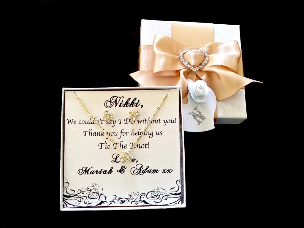 Wedding Jewelry - Cubic Zirconia Necklace and Earrings Set - Available in Silver, Gold and Rose Gold