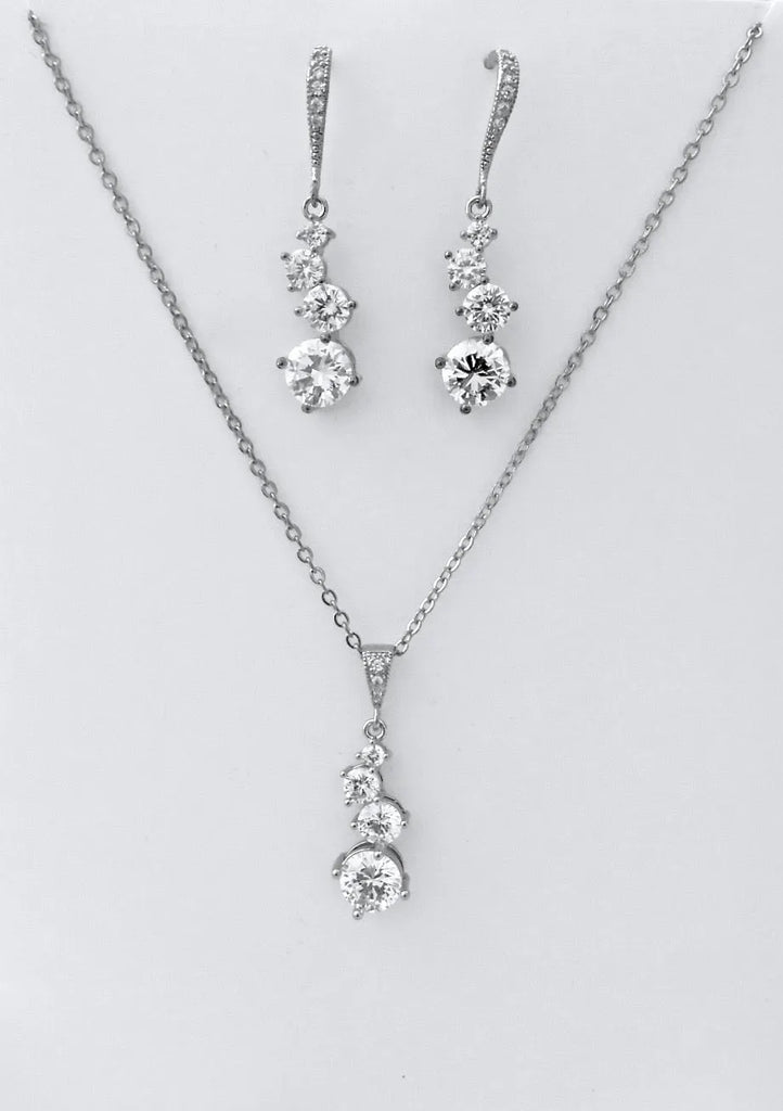 Wedding Jewelry - Bridal Necklace and Earrings Set - Available in Rose Gold and Silver
