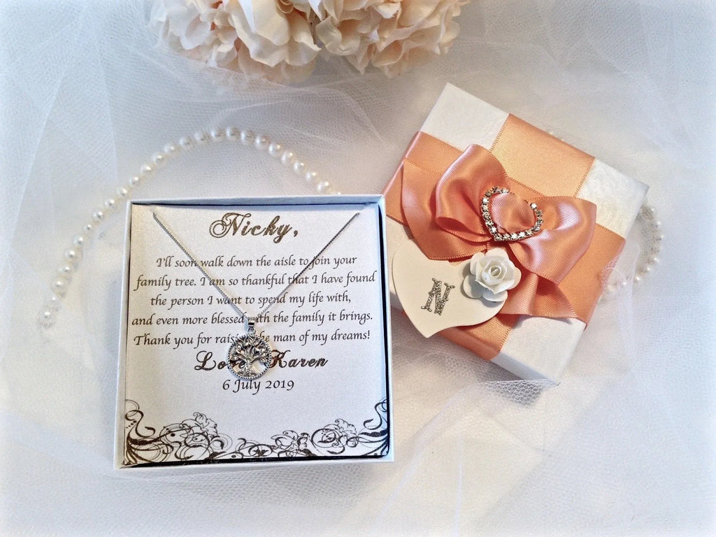 Bridal Party Gifts - Sterling Silver and Cubic Zirconia MOG Necklace