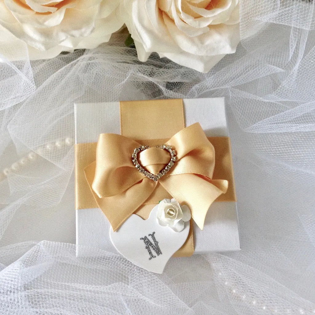 Bridal Party Gifts - Delicate Heart Bangle Bracelet - Available in Silver and Rose Gold