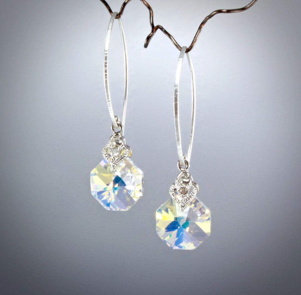 "Chloe" - Swarovski Crystal Sterling Silver Bridesmaids Earrings