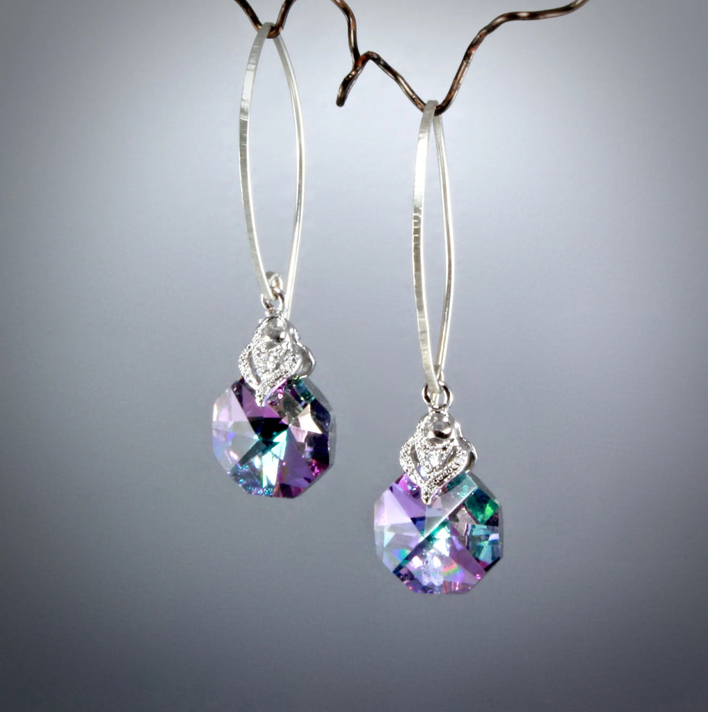 "Chloe" - Swarovski Crystal Sterling Silver Bridesmaids Earrings