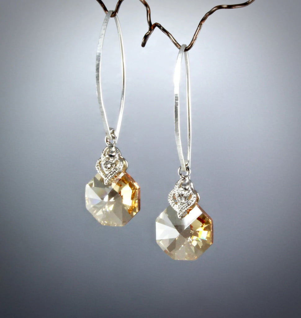"Chloe" - Swarovski Crystal Sterling Silver Bridesmaids Earrings