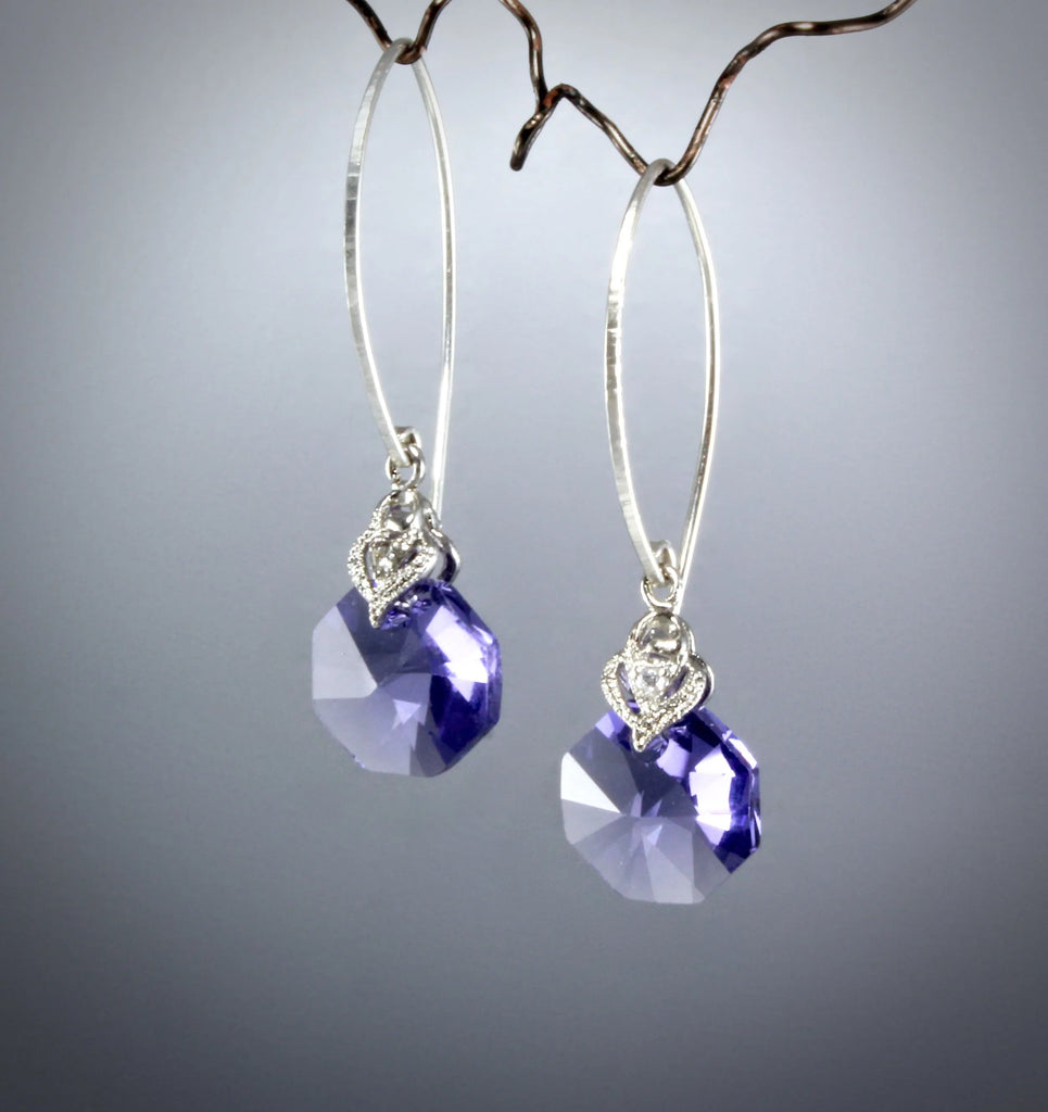 "Chloe" - Swarovski Crystal Sterling Silver Bridesmaids Earrings