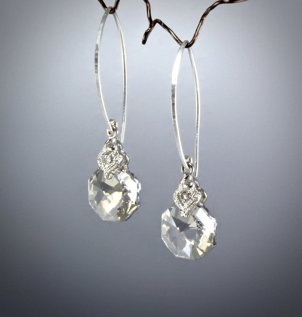 "Chloe" - Swarovski Crystal Sterling Silver Bridesmaids Earrings