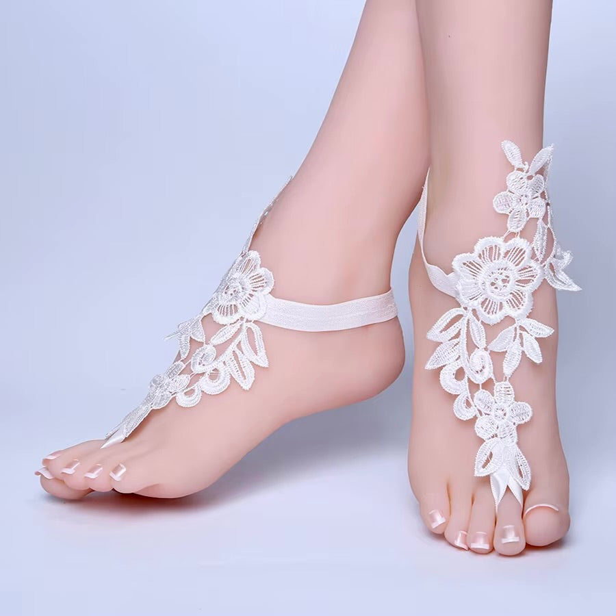 Wedding Accessories - Lace Wedding Barefoot Sandals