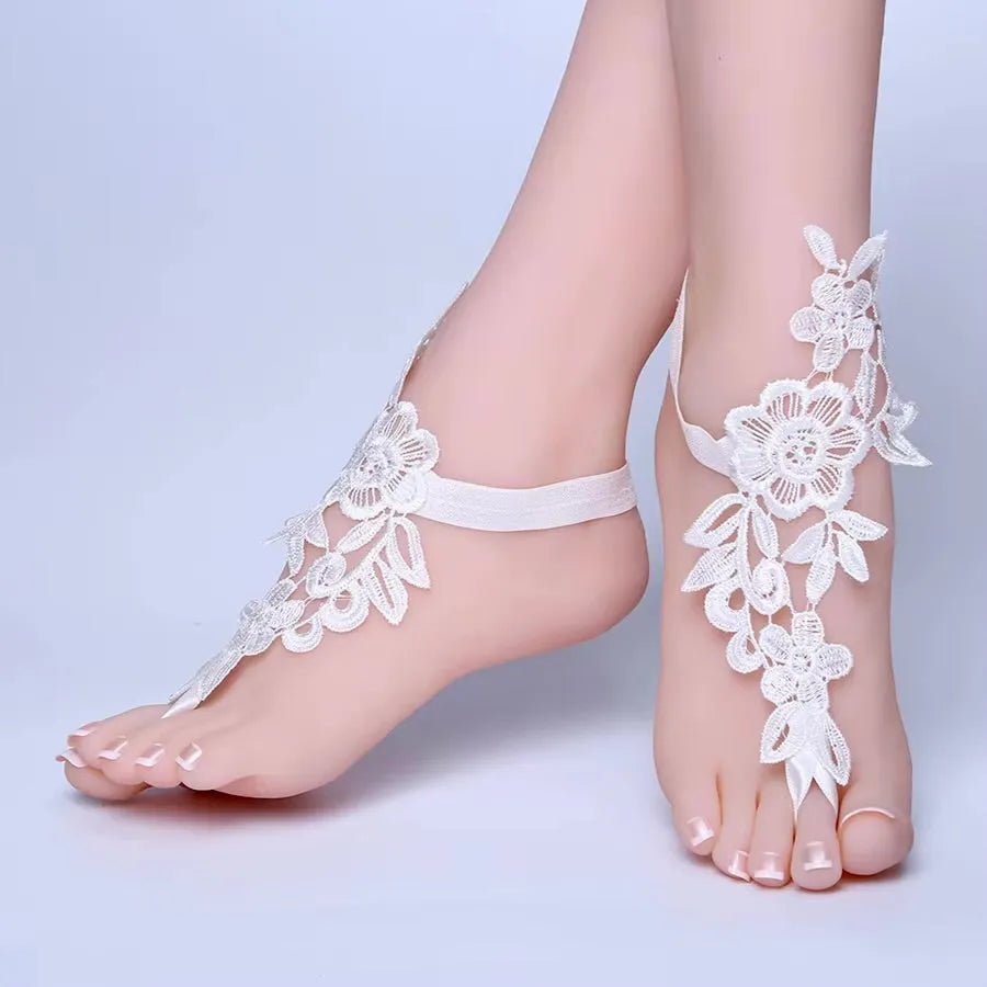 Wedding Accessories - Lace Wedding Barefoot Sandals