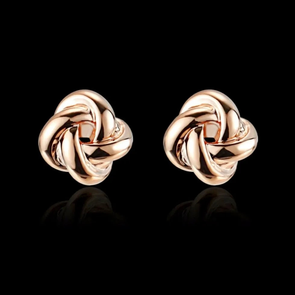 Wedding Jewelry - Knot Bridal Earrings - Available in Rose Gold and Silver
