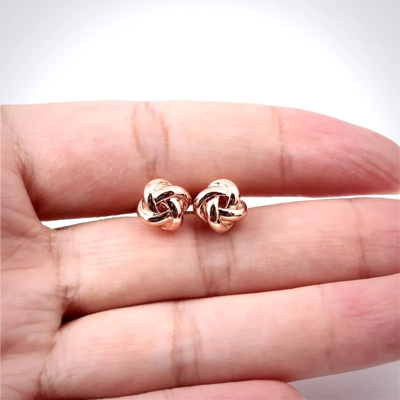 Wedding Jewelry - Knot Bridal Earrings - Available in Rose Gold and Silver
