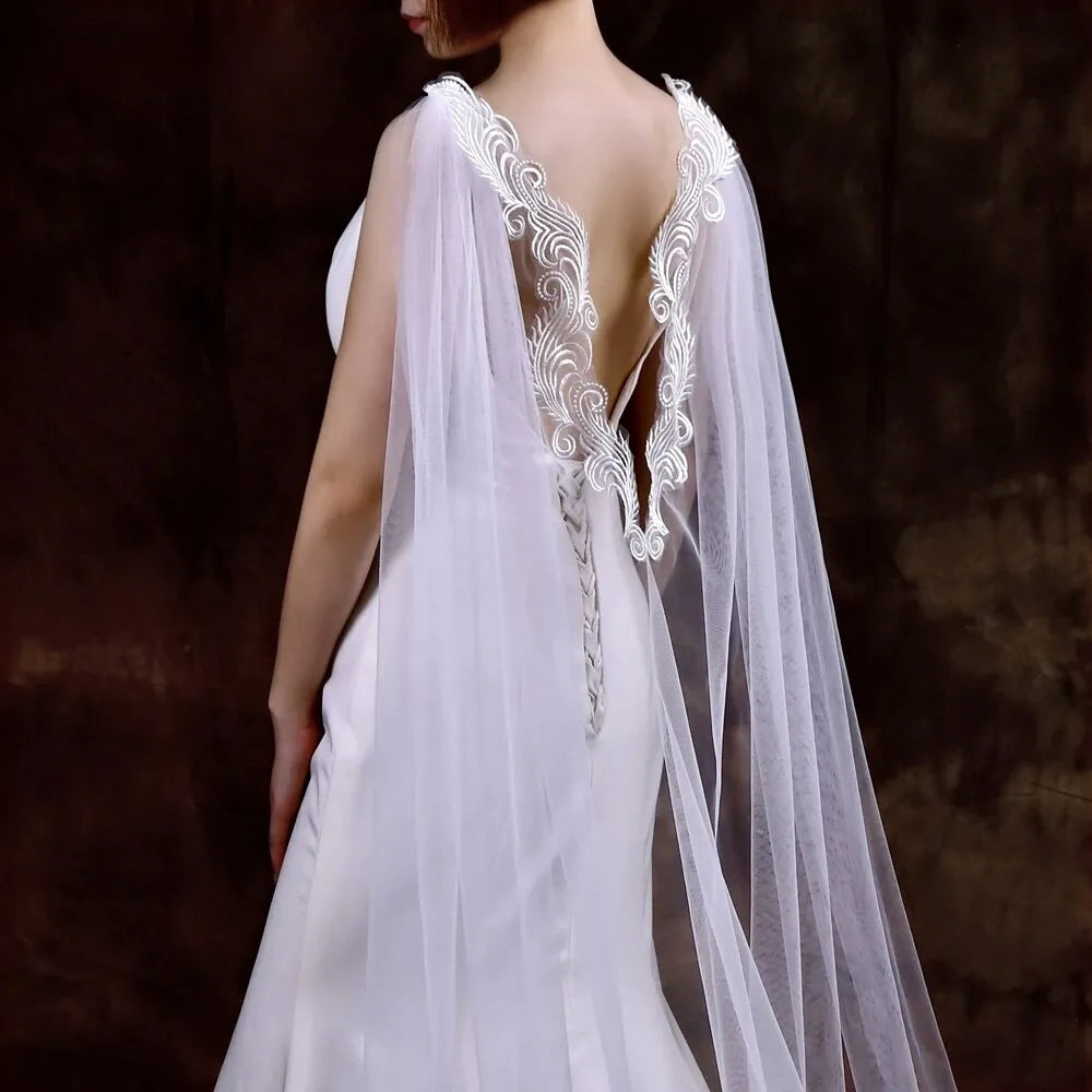 Wedding Veils - Lace Bridal Cape Veil - Cathedral Length
