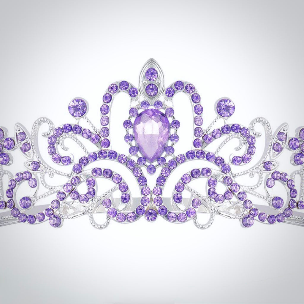Lavender Crystal Bridal Tiara – Purple Wedding Crown