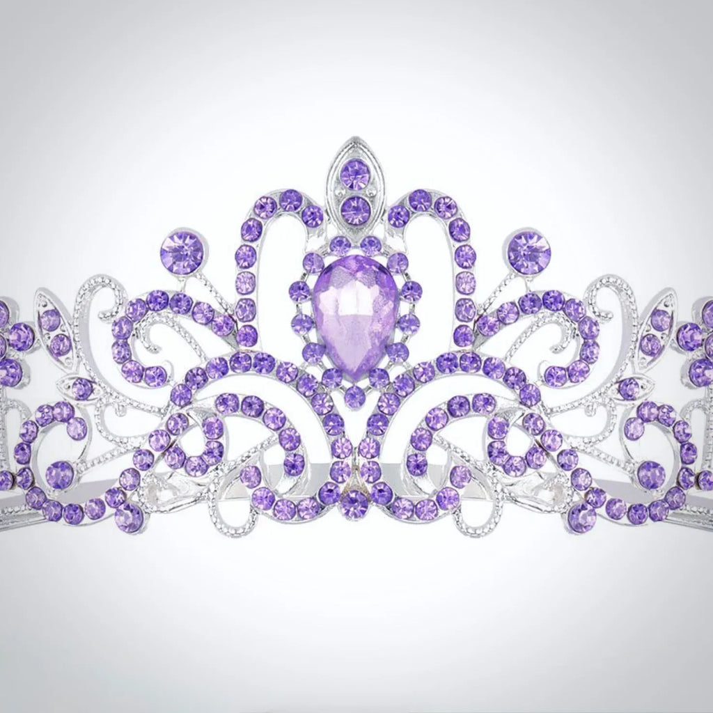 Lavender Crystal Bridal Tiara – Purple Wedding Crown