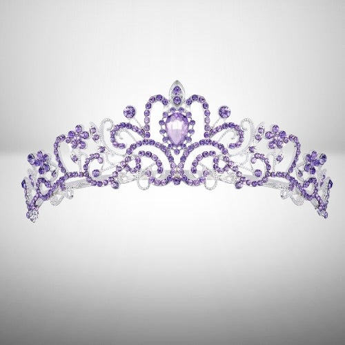 Lavender Crystal Bridal Tiara – Purple Wedding Crown