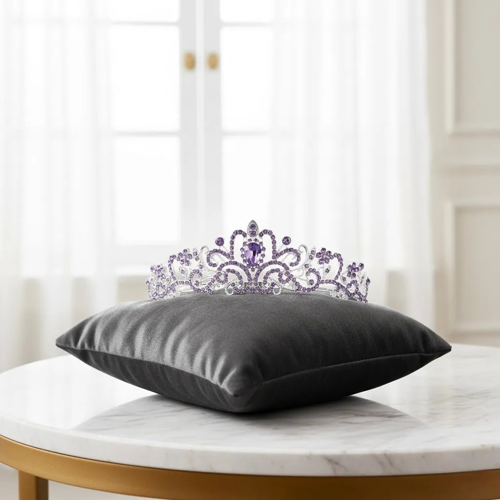 Lavender Crystal Bridal Tiara – Purple Wedding Crown