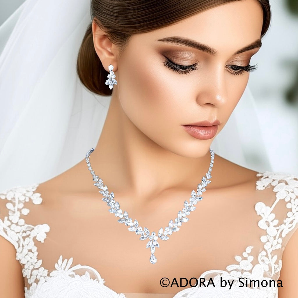 4-Piece CZ Bridal Jewelry Set | Luxurious Wedding Jewelry 