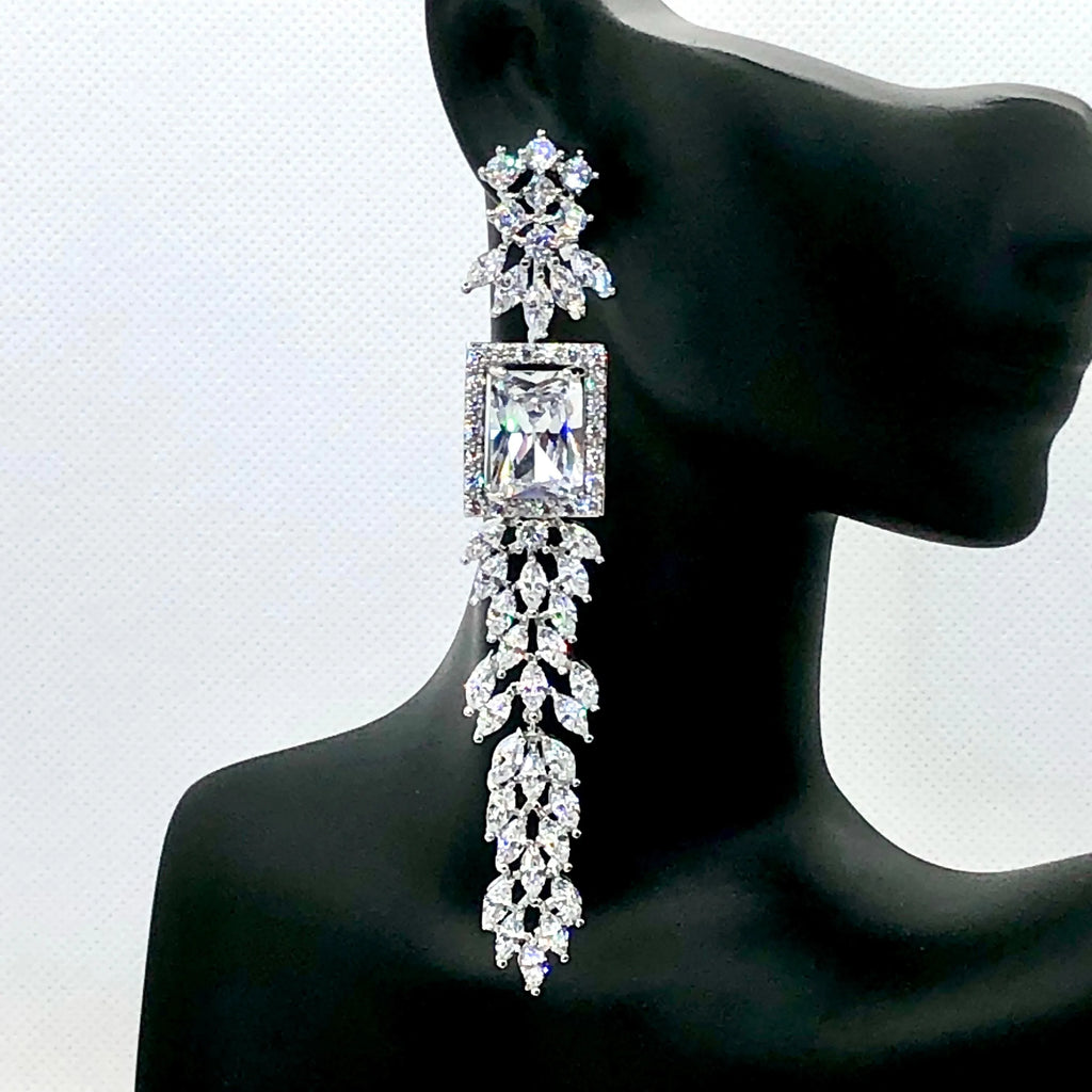 Wedding Jewelry - Luxury Cubic Zirconia Bridal Earrings