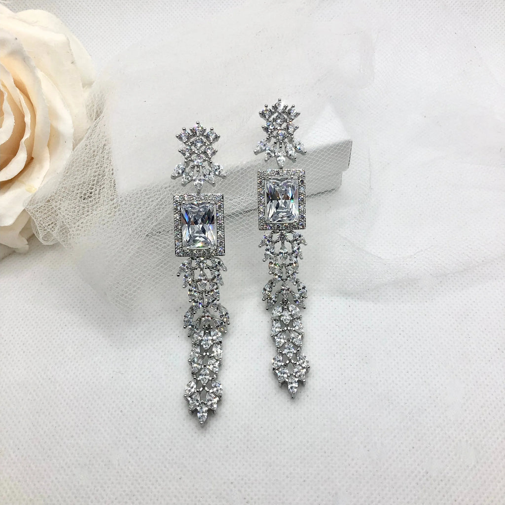 Wedding Jewelry - Luxury Cubic Zirconia Bridal Earrings