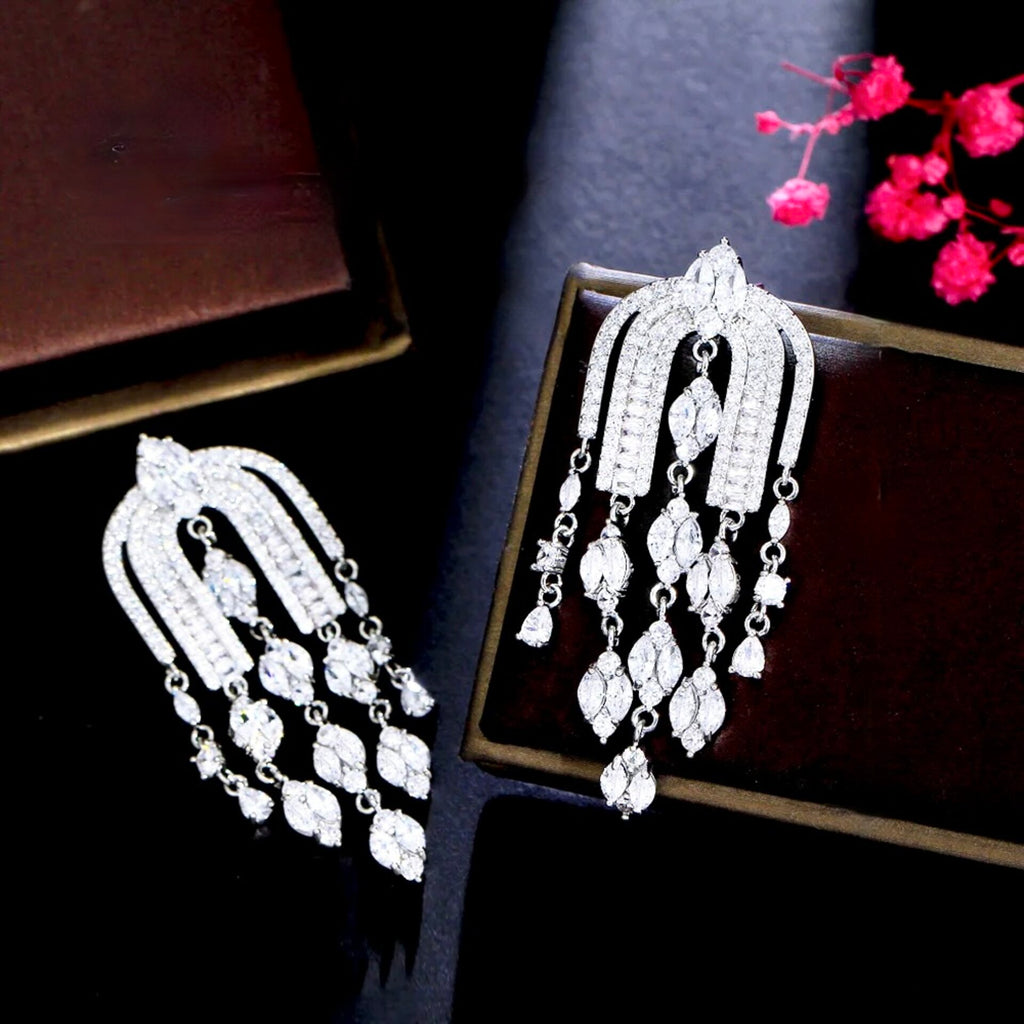 Wedding Jewelry - Luxury Cubic Zirconia Bridal Earrings