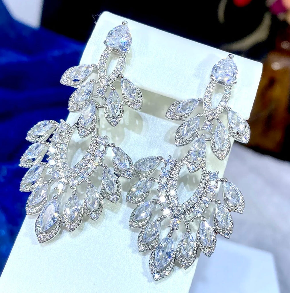 Wedding Jewelry - Luxury Cubic Zirconia Bridal Earrings