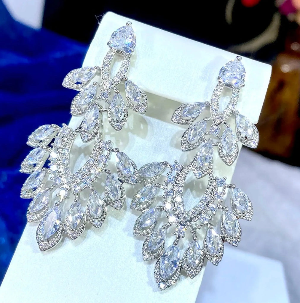 Wedding Jewelry - Luxury Cubic Zirconia Bridal Earrings