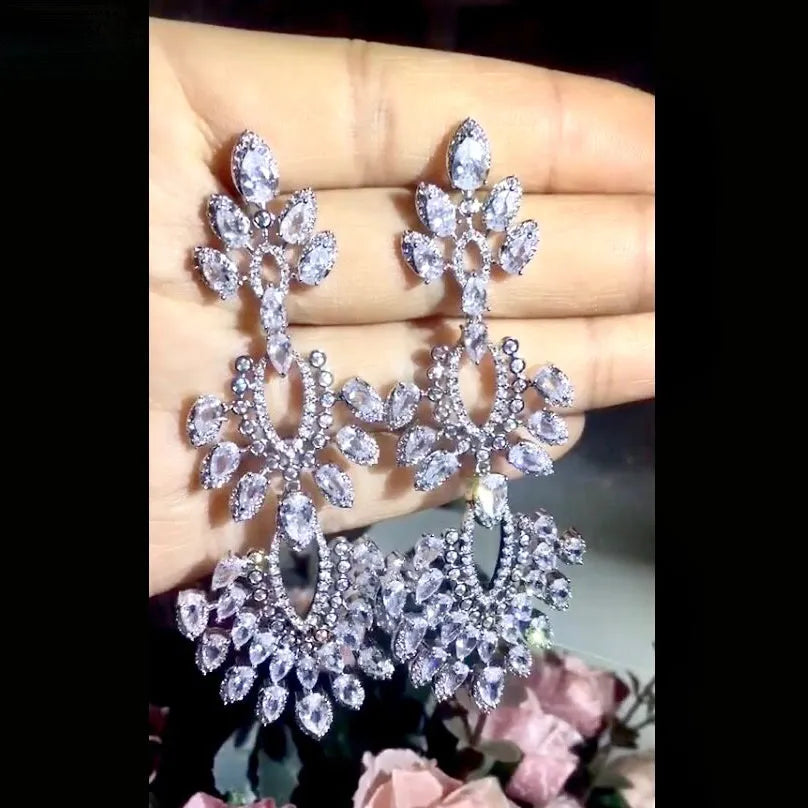 Wedding Jewelry - Luxury Cubic Zirconia Bridal Earrings