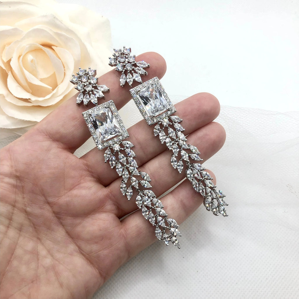 Wedding Jewelry - Luxury Cubic Zirconia Bridal Earrings