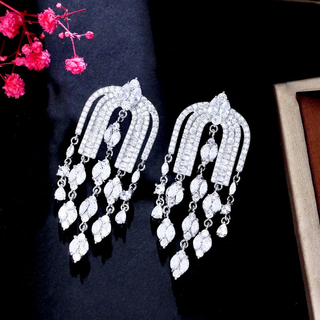 Wedding Jewelry - Luxury Cubic Zirconia Bridal Earrings