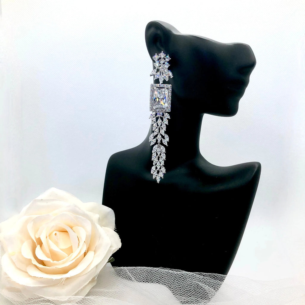 Wedding Jewelry - Luxury Cubic Zirconia Bridal Earrings