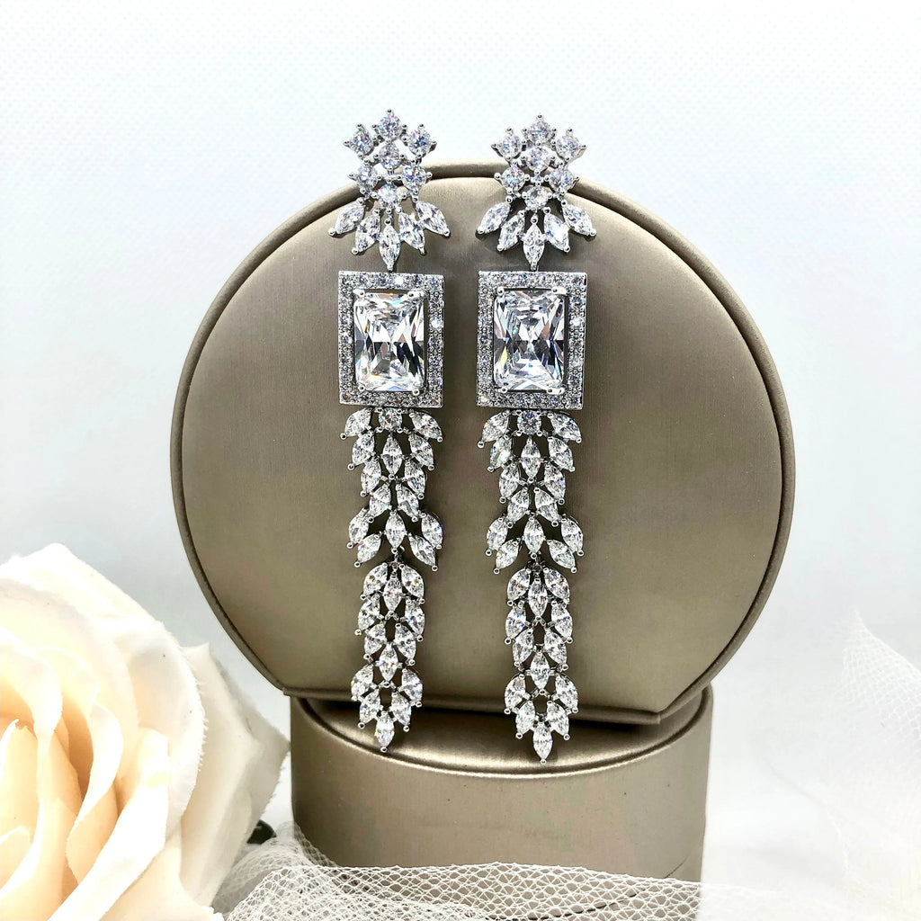 Wedding Jewelry - Luxury Cubic Zirconia Bridal Earrings