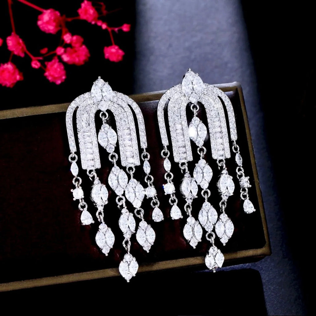 Wedding Jewelry - Luxury Cubic Zirconia Bridal Earrings